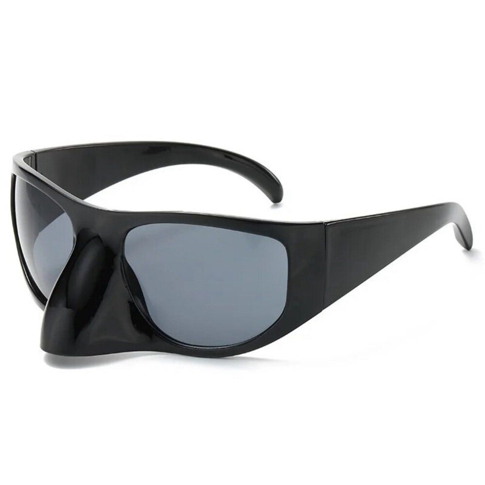 Black Statement Shield Sunglasses - Picture 5 of 12